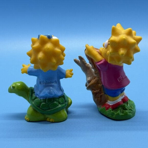 1990 Burger King The Simpsons Girl‎ Lisa Maggie Turtle Rabbit Figurine Toy - Picture 2 of 4